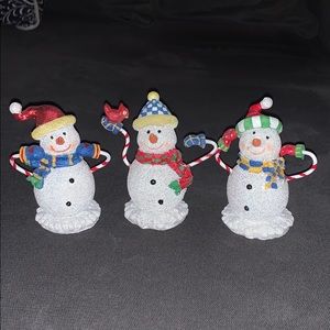 Vintage Set of 3 Resin Decorative Snowmen